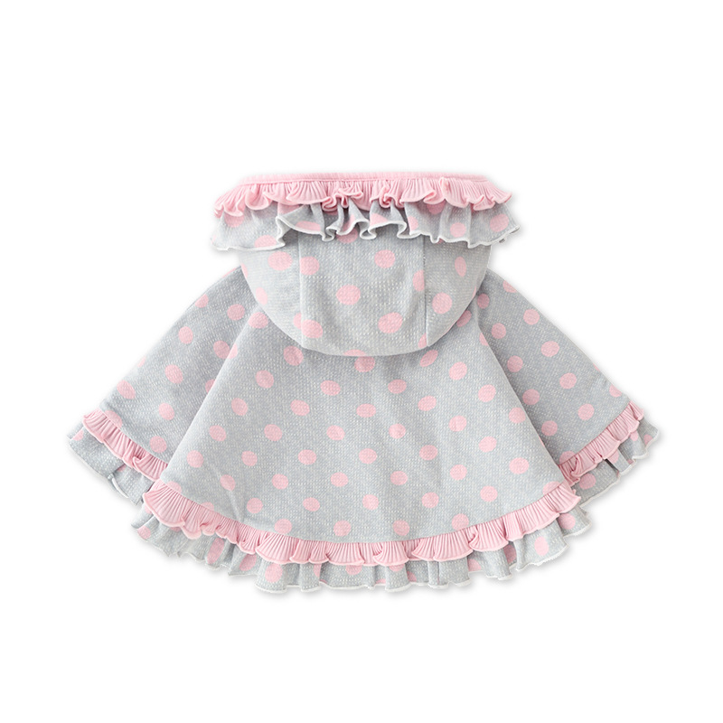 Children's Clothing Princess Shawl Children's Shawl Girls Double Hooded Bowknot Outgoing Cloak Spring and Autumn Coat Short