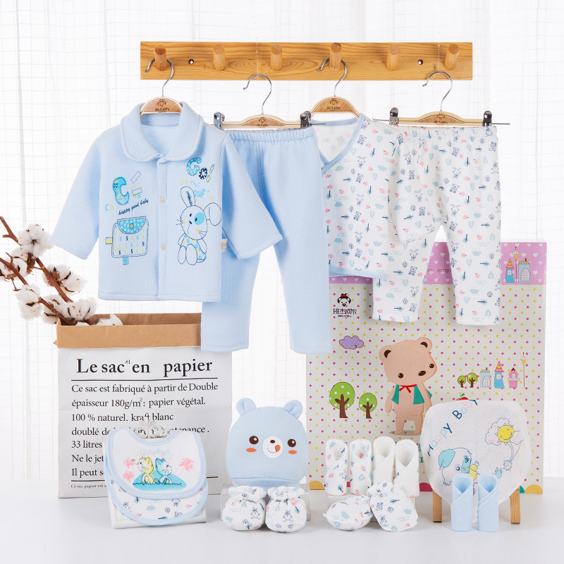 Pure cotton baby clothes newborn gift box autumn and winter suit newborn full moon gift baby supplies