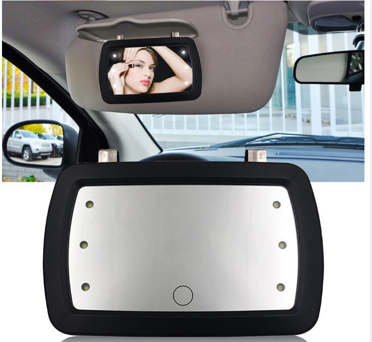 Universal mirror car LED makeup mirror car sun visor HD interior mirror car finger touch switch