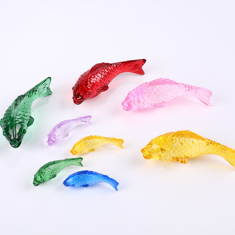 Factory spot supply glass fish ornaments crystal fish color fish wholesale home decoration small ornaments