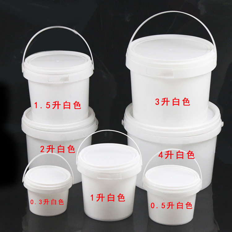 Factory direct pp small round barrel with lid plastic barrel transparent portable barrel White 0.5 liters small barrel 500ml storage barrel