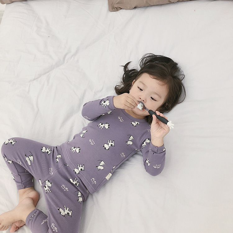[Clearance] Children's Pajamas Cartoon Autumn Clothes Autumn Trousers for Boys and Girls Wool Pull Rack Home Clothes Underwear Two-Piece Set