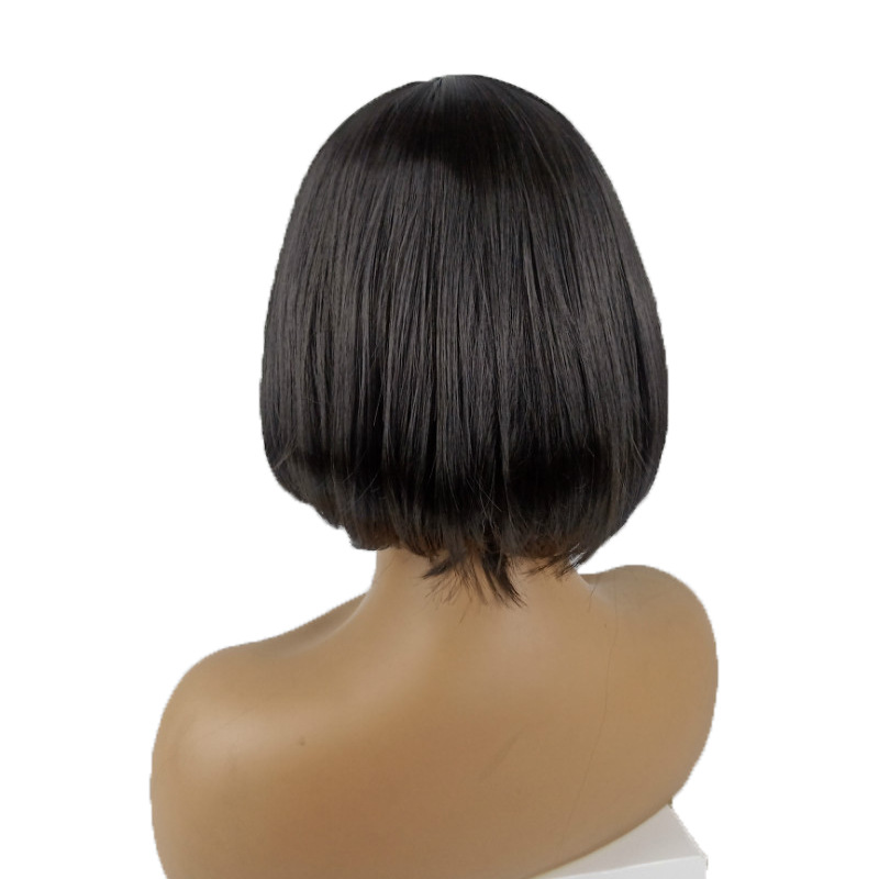 European and American wigs foreign trade BoBo wigs women's neat bangs bobo head short straight hair chemical fiber wigs overseas supply