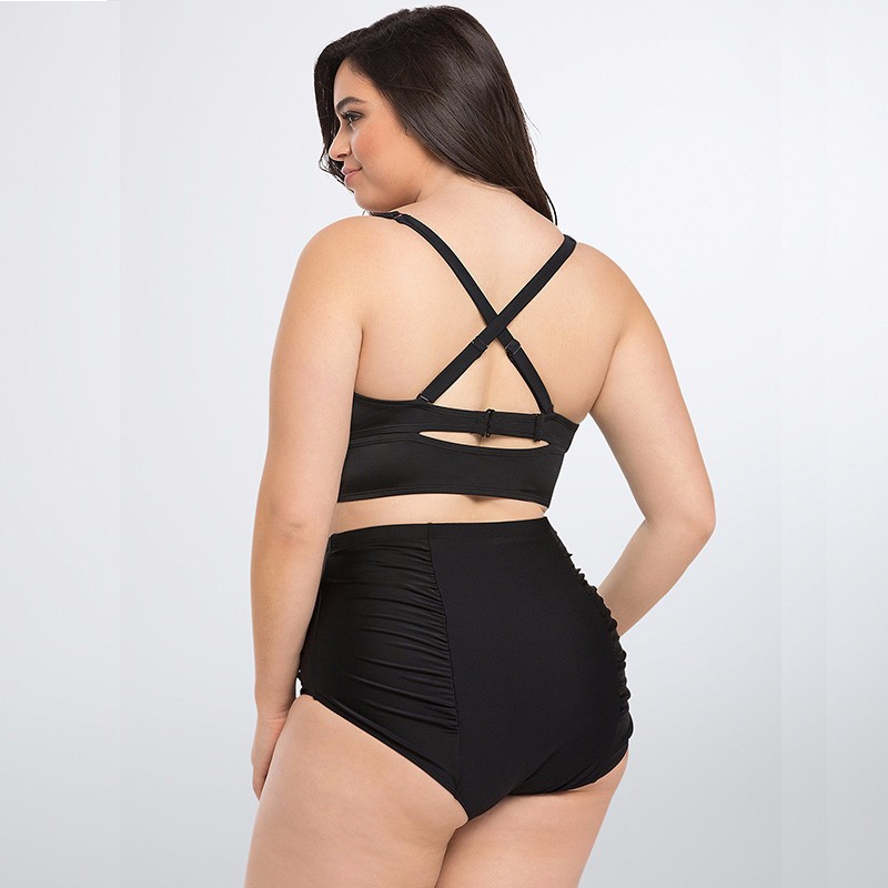 European and American Single Sexy Swimsuit Retro High Waist Steel Bracket Push-up Plus Large Size Bikini Split Swimsuit Women