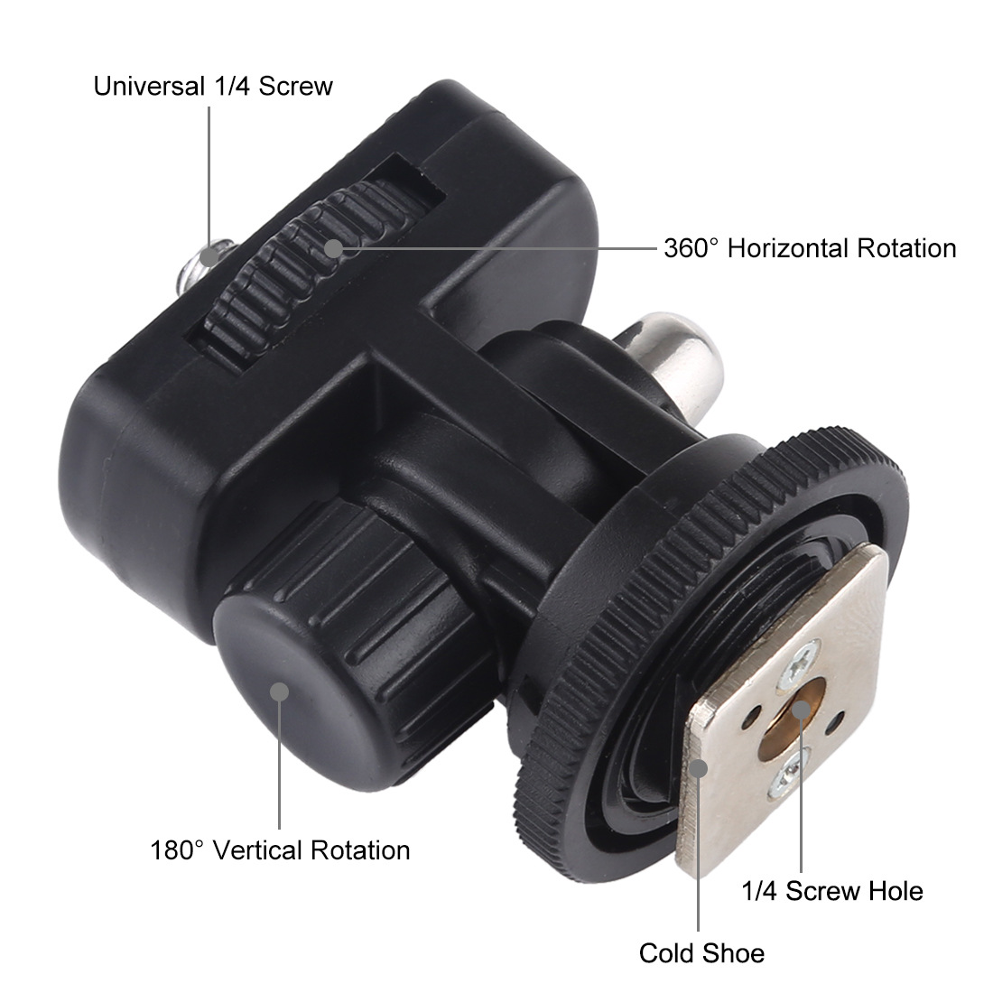PULUZ Fat Cow 1/4 screw tripod cold shoe holder pan/tilt photography bracket accessories cold shoe holder accessories