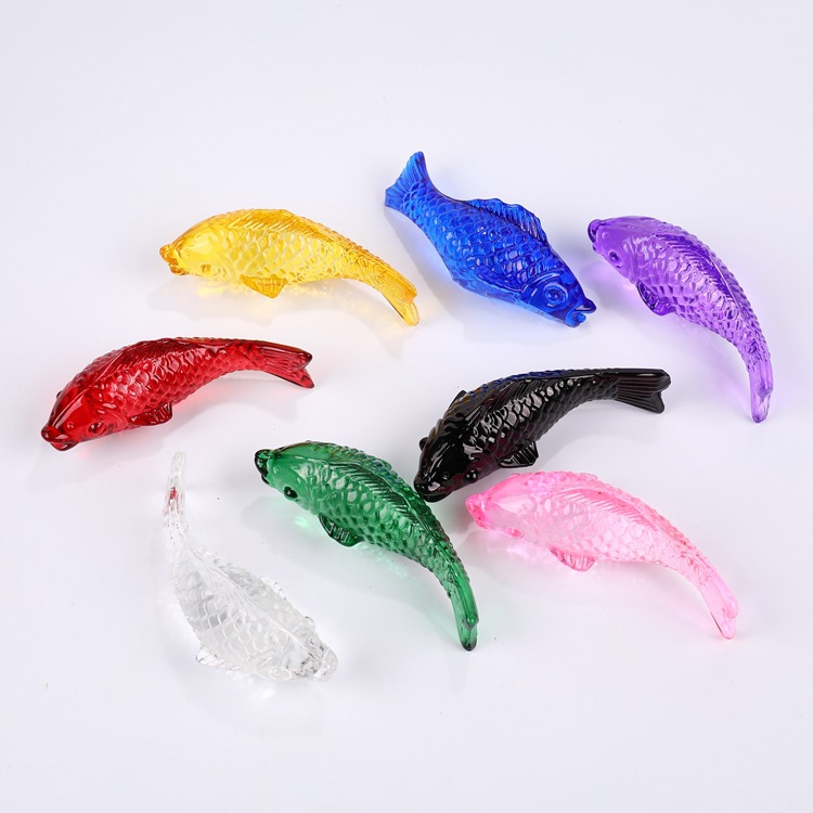 Factory spot supply glass fish ornaments crystal fish color fish wholesale home decoration small ornaments