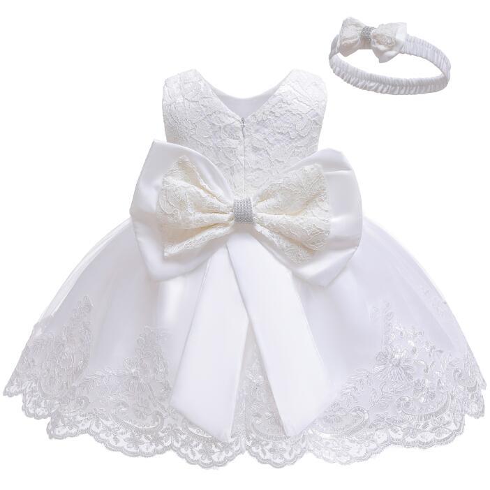 Amazon Explosions Baby One Hundred Days Old Dress Bow Hair Band Pouce Dress Lace Dress