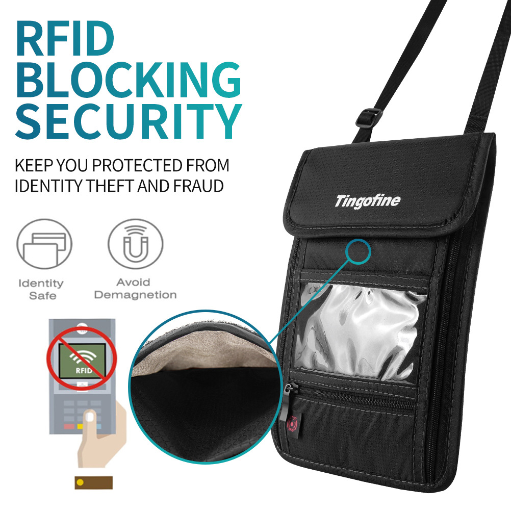 Weiqiang close-fitting neck scarf bag rfid travel storage oblique hanging shoulder bag multi-functional waterproof identification bag