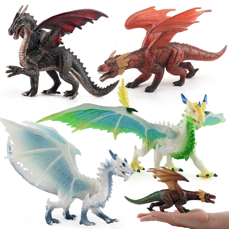 Simulation Warcraft Magic Dragon Model Toy Fire Rock Dragon Stone Dragon Dragon Dragon Dinosaur Animal Jaw Movable Model Ornaments Play