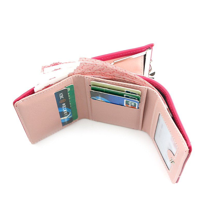 New Girls Small Wallet Student Coin Purse Korean Style Women's Short Wallet Three-fold Coin Bag Coin Purse