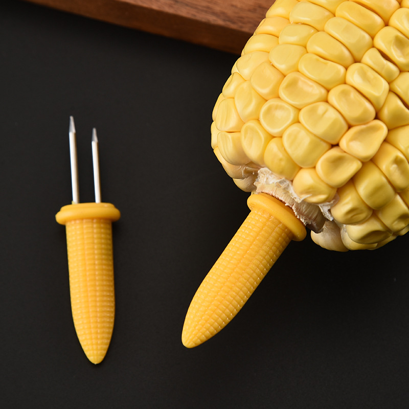 Factory wholesale stainless steel corn needle corn plug creative fork portable barbecue fork kitchen gadget