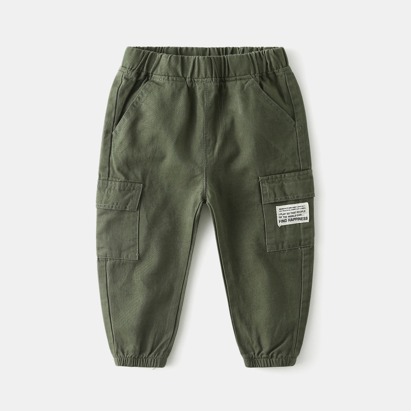 Children's casual pants boys pocket overalls baby Autumn Children's pants Korean spring and autumn fashion manufacturers wholesale