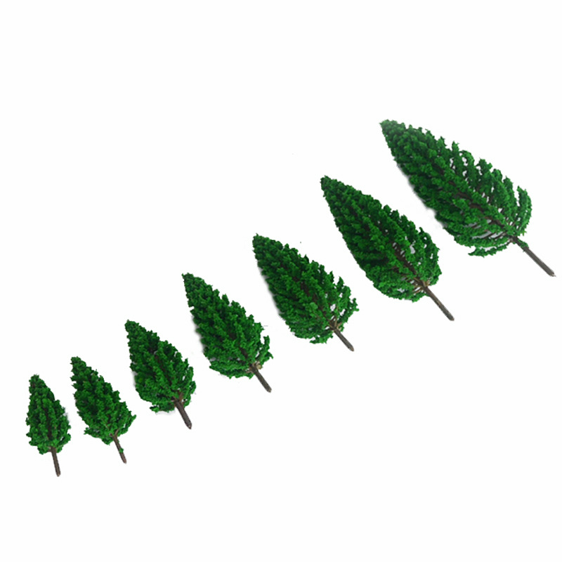 Simulation Landscape Model Tree Mini Plastic Green Pine Tree Building Train Sand Table Scene Handmade Small Tree Making Material