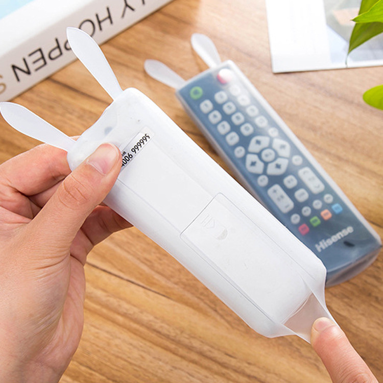 Cute Rabbit air conditioner TV remote control cover dust cover with luminous transparent silicone remote control protective cover