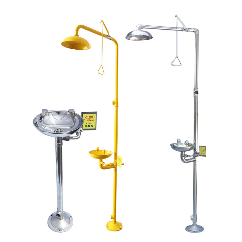Factory direct inspection factory 304 stainless steel composite emergency spray shower vertical eyewash this is still