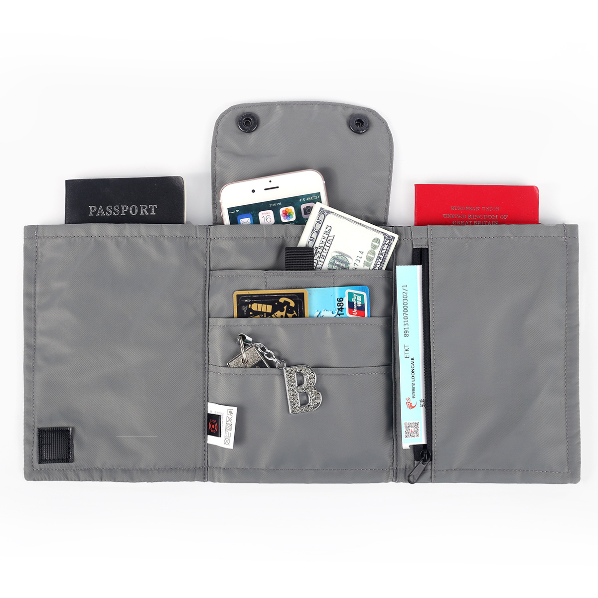 Weiqiang Overseas Travel ID Bag Nylon Hanging Neck Passport Bag Waterproof Storage Change Mobile Phone Bag Amazon