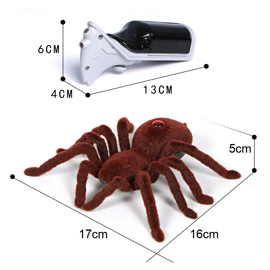 Halloween simulation trick toy 2-way infrared remote control spider infrared remote control spider realistic Spider