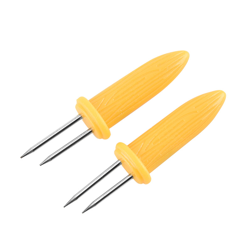Factory wholesale stainless steel corn needle corn plug creative fork portable barbecue fork kitchen gadget