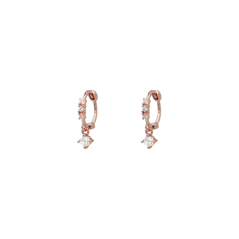 Taobao earring small earrings circle inlaid Korean temperament 2019 new earring trendy women