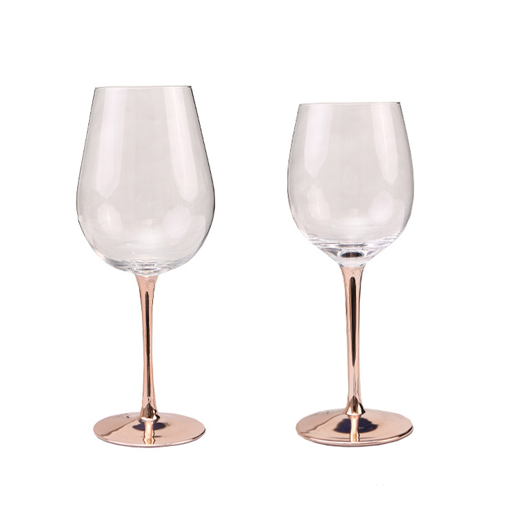 Creative plating gold rod crystal red wine glass champagne glass whiskey glass glass goblet with bright gold bottom