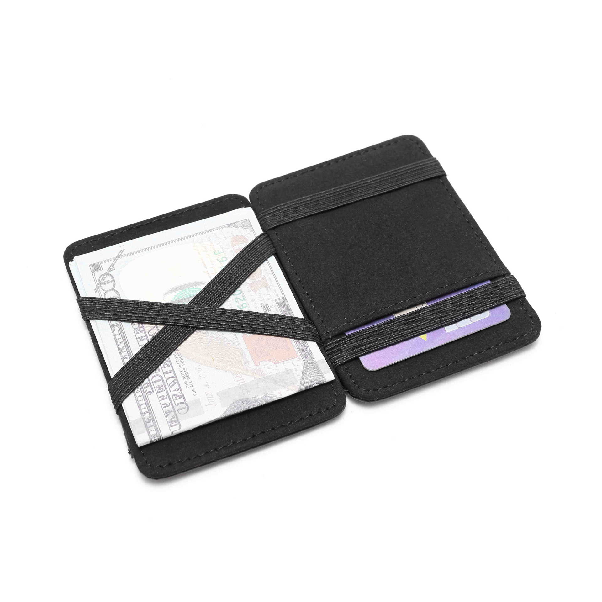 Spot New Korean Style Neutral Card Holder Card Holder Solid Color PU Leather Magic Wallet