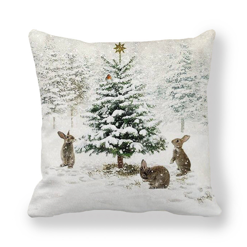 Encrypted peach skin material pillow case Christmas style cross-border supply T806