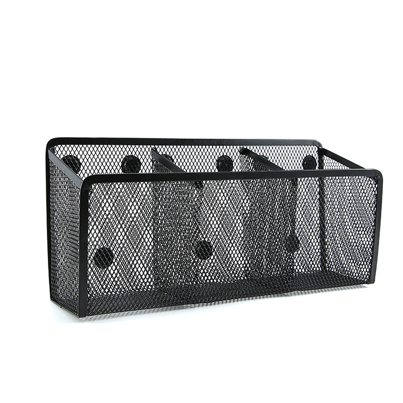Amazon Hot Metal Iron Mesh Office Home Stationery Storage Stationery Magnetic Two Square Pen Creative