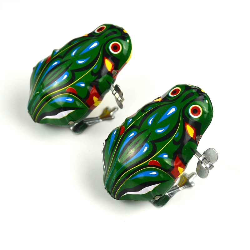 Tin Frog Jumping Frog Bounce Coil Children's Baby Toy Chain 80 s Classic Nostalgic Stall Hot Sale