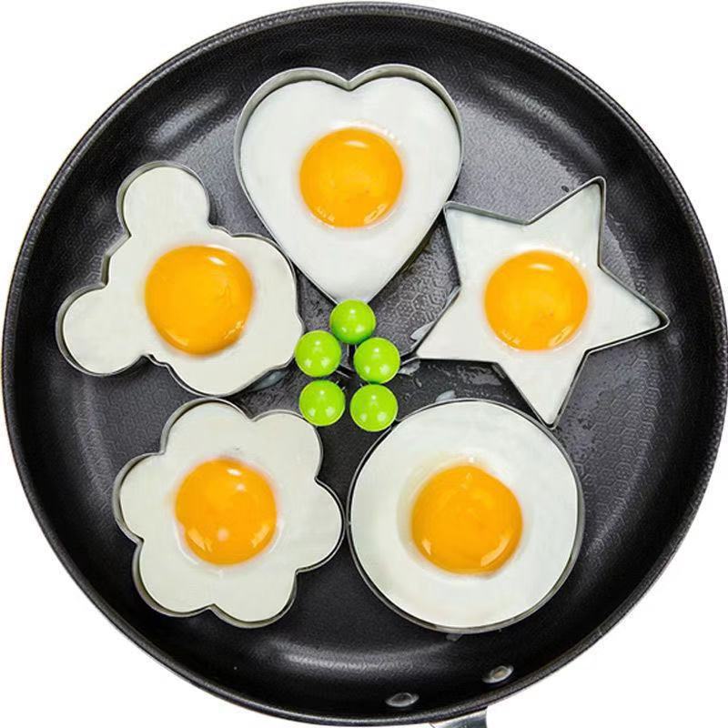 Stainless Steel Egg Fritter Creative Steamed Poached Egg Heart-shaped Grinder Fried Egg Model Love Bento Mold