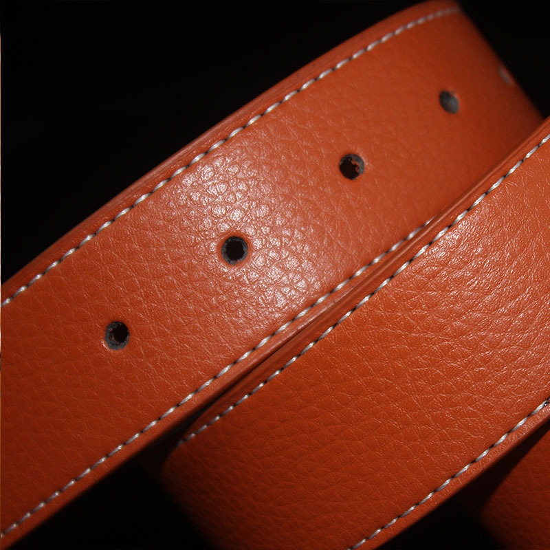 Belt Men's Genuine Leather h Smooth Buckle Belt Body Buckle Belt Men's Pants Belt Strip Factory Direct Trend