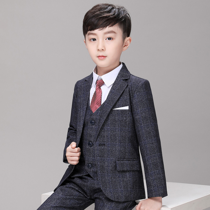 Autumn new children's small suit boys' suit jacket photography performance handsome flower girl dress suit wholesale