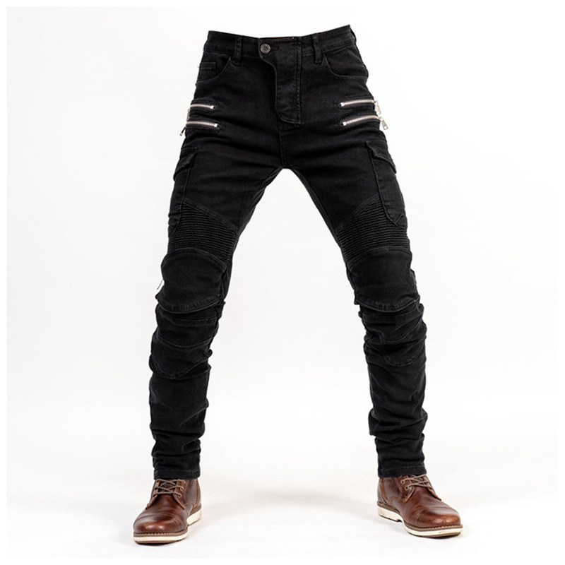 MOTO-PANTS Casual Men's Bike All-Black All-Season Ball Sports Cotton Casual Fashion Pants