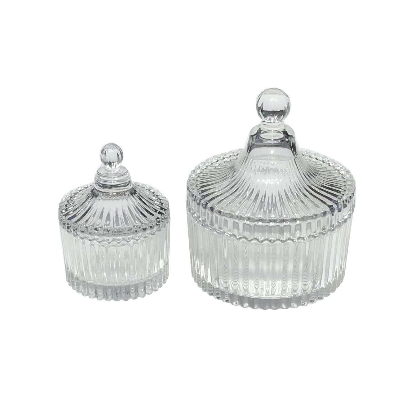 Transparent glass sugar jar storage jar candy jar wedding jar wax glass jar with lid glassware factory wholesale