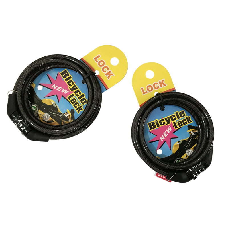 Wholesale bicycle lock password lock four-digit bicycle mountain bike password wire lock anti-theft lock 4-digit password lock