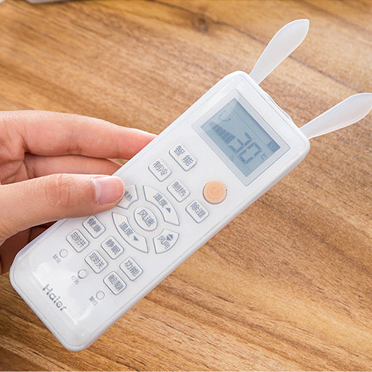 Cute Rabbit air conditioner TV remote control cover dust cover with luminous transparent silicone remote control protective cover