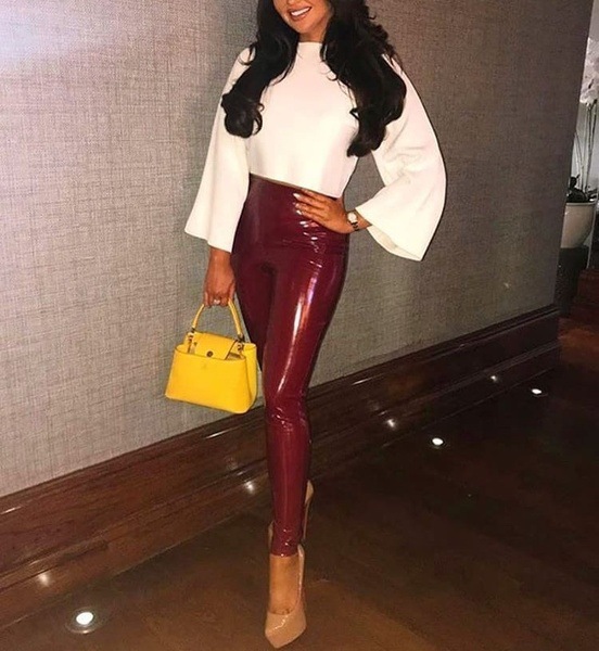 Europe and the United States explosion bright leather pants Amazon autumn and winter hot new PU stretch leather pants multi-color optional factory direct sales