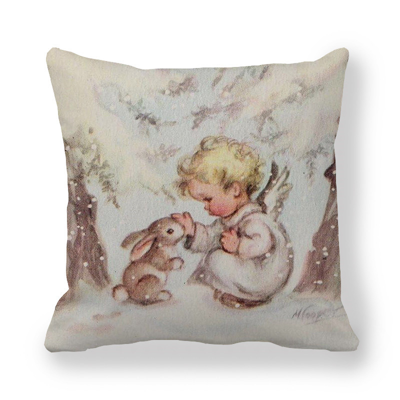 Encrypted peach skin material pillow case Christmas style cross-border supply T806