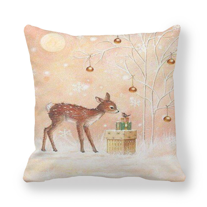 Encrypted peach skin material pillow case Christmas style cross-border supply T806
