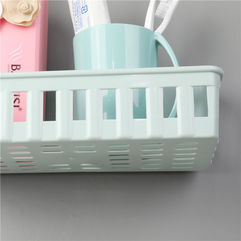 Bathroom Washstand Wall-mounted Bathroom Storage Rack Hole-free Seamless Wall-mounted Storage Bath Toilet Basket