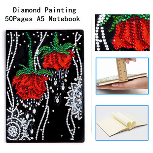 New creative diamond painting notebook 5A handmade DIY stick diamond cover special-shaped bright diamond 50-page notebook wholesale