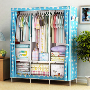 Ya Ruifan Reinforced Simple Cloth Wardrobe Storage Closet Dustproof Wardrobe Dormitory Steel Frame Reinforced Simple Modern Combination