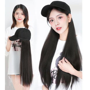 Ladies wig all-in-one hat wig baseball cap cap cap wig hat curly hair straight hair manufacturers for sale
