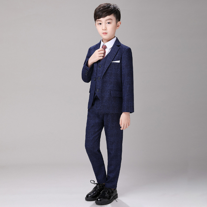 Autumn new children's small suit boys' suit jacket photography performance handsome flower girl dress suit wholesale