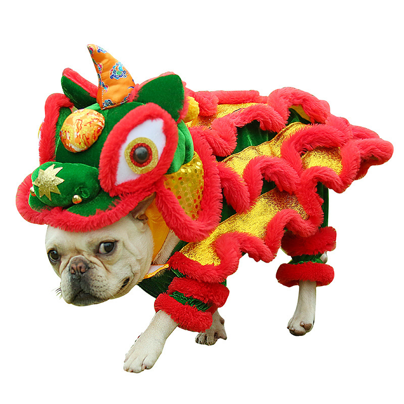 ライオンの犬の服を踊るペットはライオンの法斗を責めて変身します。|undefined