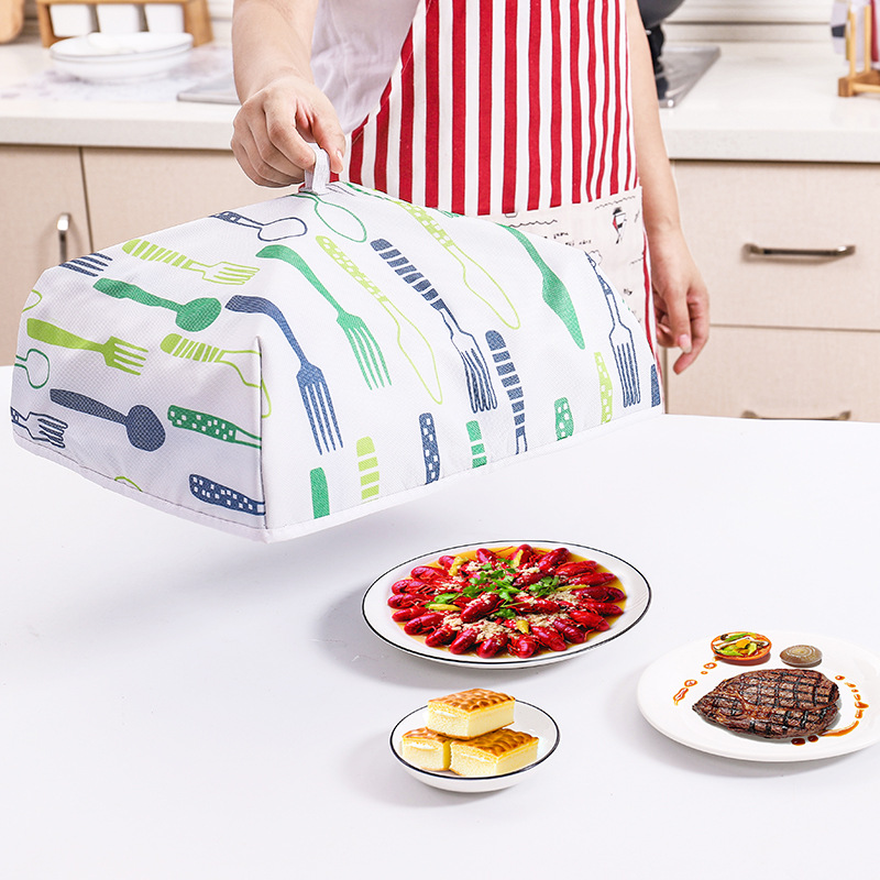 E201-2 Kitchen Heat Preservation Dish Cover Creative Foldable Square Food Cover Aluminum Foil Food Cover Dust Cover for Dining Table