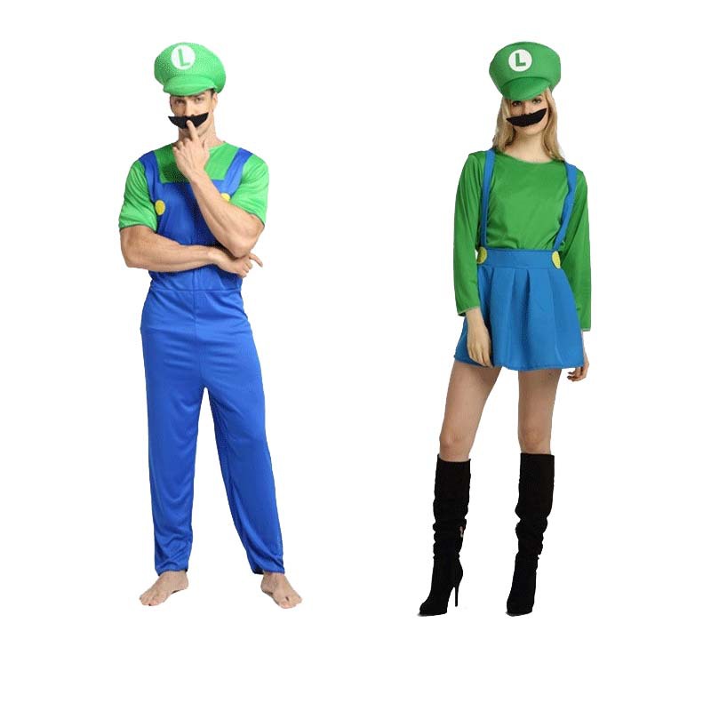 Halloween Super Mary Costume Adult Children Mario Clothes COSPLAY Anime Character Performance Costume