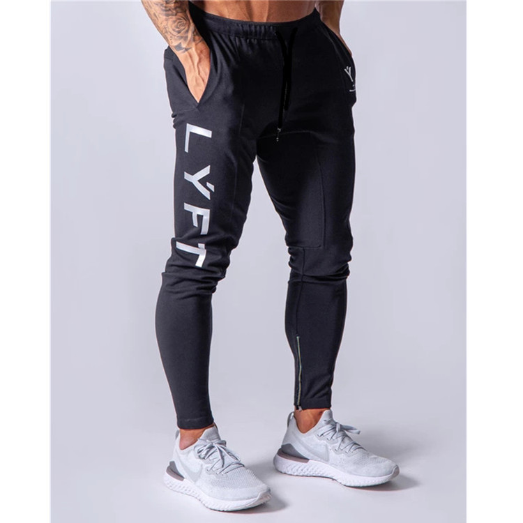 New Sports Trousers Men's Running Training Cotton Slim-Fit Pants Lace-Up Casual Sweater Pants