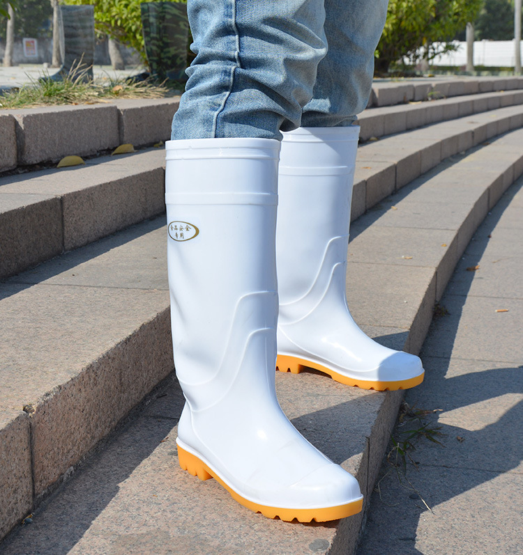High tube PVC food shoes kitchen breeding labor protection rain boots for men and women non-slip wear-resistant waterproof acid and alkali resistant work rain boots