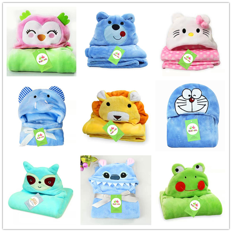 Cartoon Children's Baby Blanket Blanket Blanket Bathrobe Sleepy Blanket Shawl Baby Home Textile Baby Cloak Cape