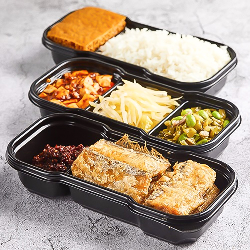 Trumpet Flower Disposable Japanese Bento Box Thickened Rectangular Multi-cell Package Box Harvest Day Takeaway Packing Box